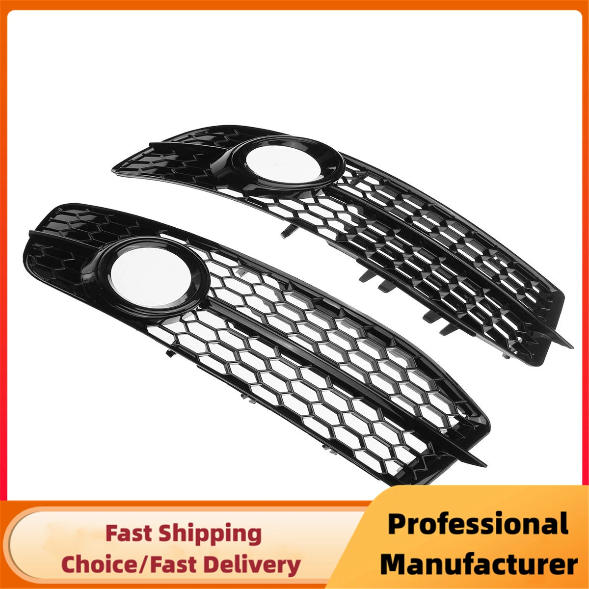 For Audi A6 C6 S-Line S-Facelifted 2008 2009 2010 2011 Car Front Bumper Fog Light Grille Honeycomb Hex Fog Lamp Racing Grill
