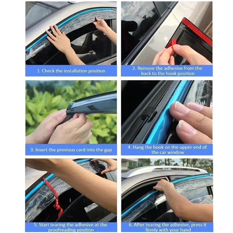 Ae10 For Toyota 2003~2009 Car Windows Visor ddmysmile Vent Cover Awnings Shelters Sun Rain Guard Deflector Exterior Accessories Smile