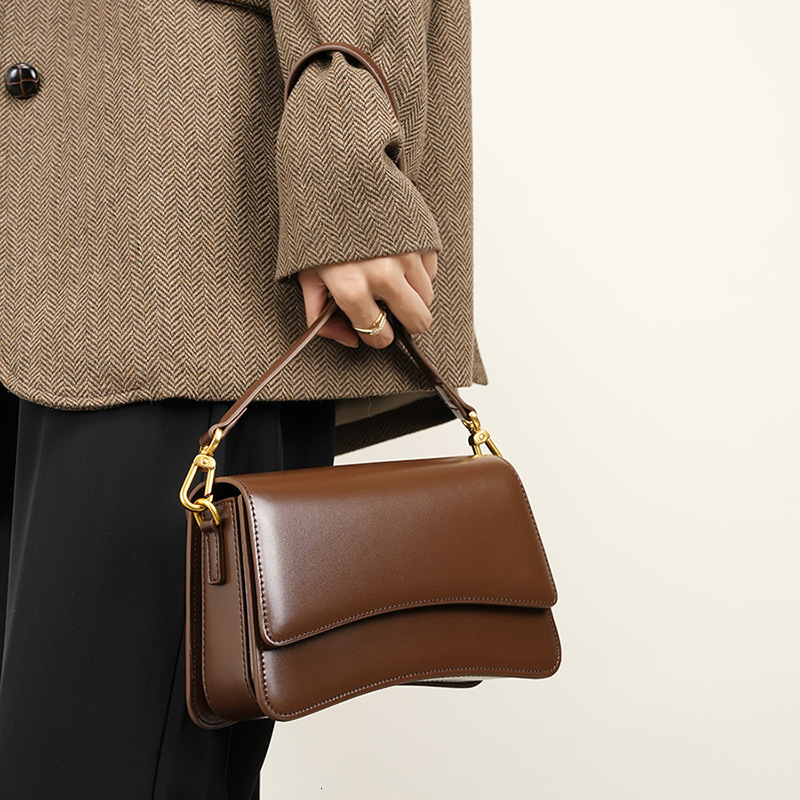 Underarm Cowhide Genuine Leather Handbags Women Vintage Shoulder Bag Female Bags Womens High Quality Zipper Style Check BagVoyage