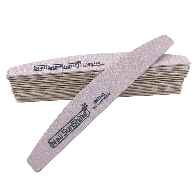 5 Pcs/Lot Grey Nail Sunshine 180/240 Nail Files Sanding Banana Buffer Blocks Wood Limas Pedicura Manicure Gel Nail Polish Set