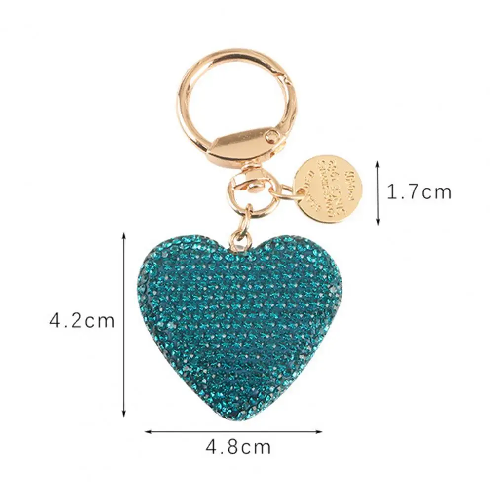 Chain ddmysmile Full Key Shiny Sparkling Multi-Purpose Reusable Gift Accessories Metal Heart Shaped Car Keychain Handbag Pendant Keyring F Smile