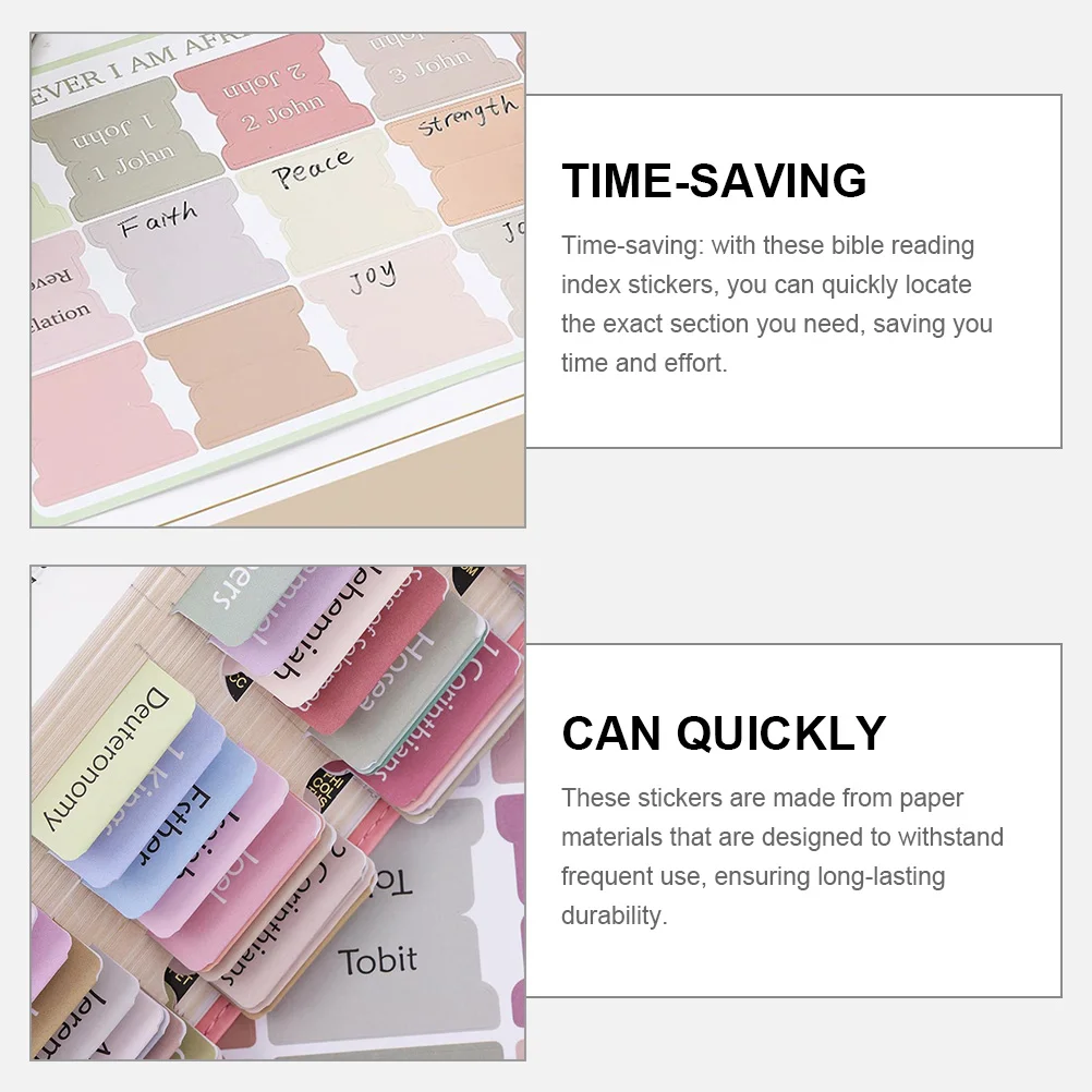 5 Sheets Bible Tabs Large Print Laminated Bible Tabs Easy Read Bible Book Tabs Study Bible Index Tabs Old New Testament