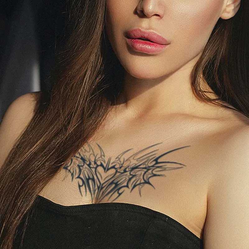 1 charming tattoo sticker waterproof for one to two weeks suitable for girls abdomen chest back waist no reflection tattoo blue W241109