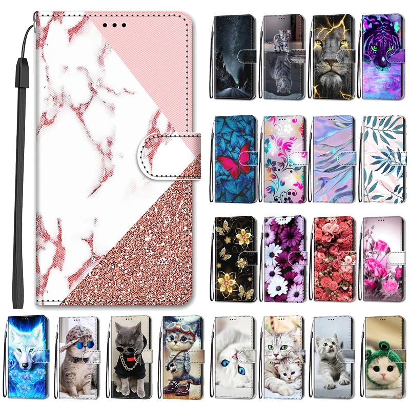 Pattern Flip Case Flower For ZTE Blade A52 2023 A5 A3 2020 Ztea52 A 52 Wallet Leather Phone Cases Stand ddmysmile Book Cover Bags Smile