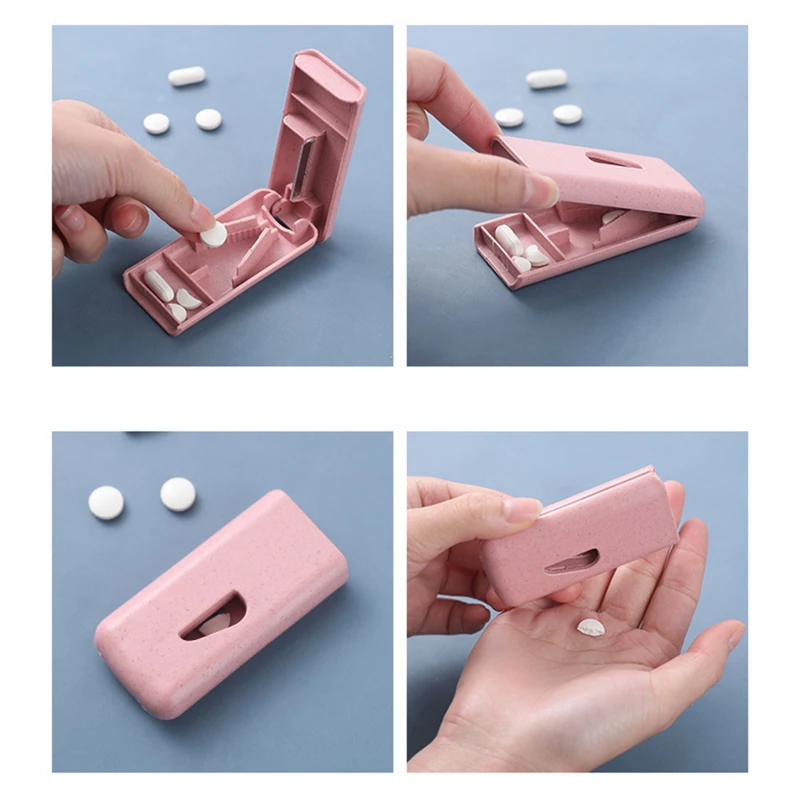 1pc Mini Plastic Medicine Pill Holder Useful Portable Tablet Cutter Splitter Pill new Case Storage Box Pill 2025 Tablet Cutter Divider
