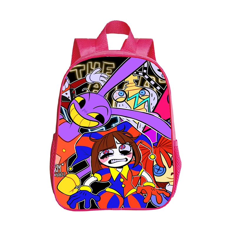 3D The Amazing Digital Circus Backpacks Kindergarten Bags Waterproof Pink Bookbag Boys Girls School Bags Kids Anime Backpack