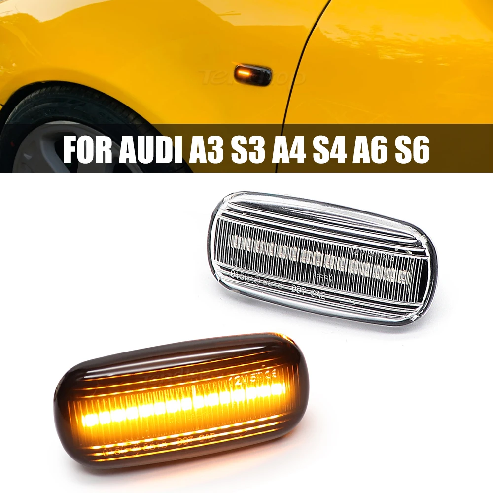 Dynamic Side Marker Lamp Led Flashing Turn Signal Light Sequential Blinker Smoke For Audi A3 S3 8P A4 B6 B8 B7 S4 RS4 A6 S6 C5