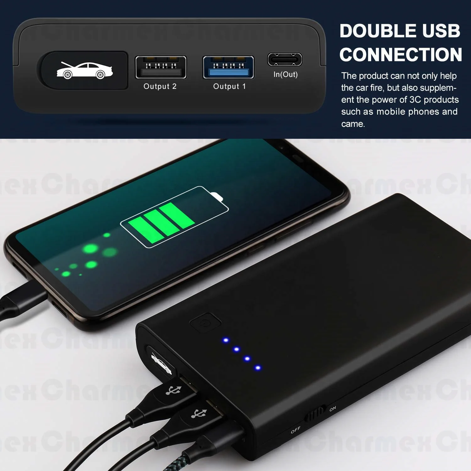 Car Jump Starter 12v Portable Jump Starter For Rechargeable Batteries 7200Mah