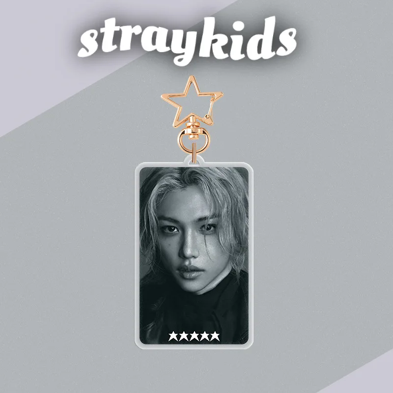 KPOP Album Korean Stray-Kid 5-STAR Series Member Keychain HyunJin Felix Fans Bag Pendant Car Keyring for Friends Gift smile