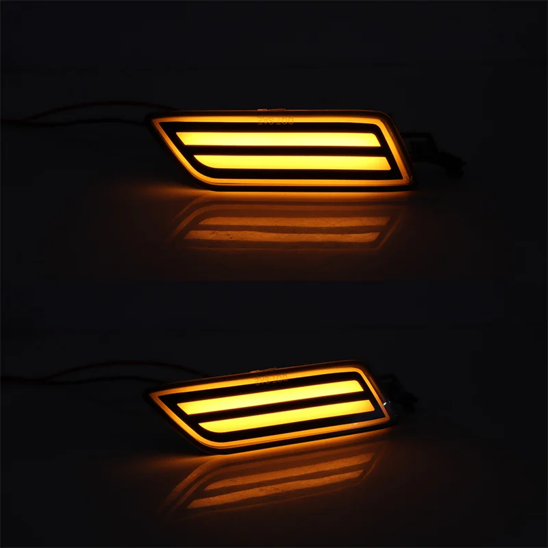 Smoked Lens Amber / White LED Front Bumper Side Marker Turn Signal Lights Parking Lights For Porsche Macan (Type 95B) 2014-2024