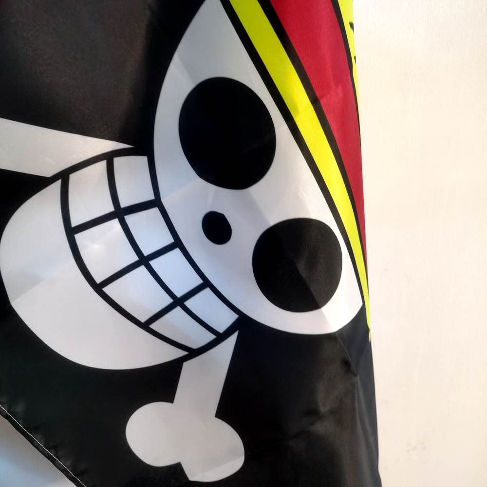 Pirate Monkey D.Luffy Skull Flag Straw Hat Pirates Trumpet Banner Flag Home Decor 90x150CM Polyester