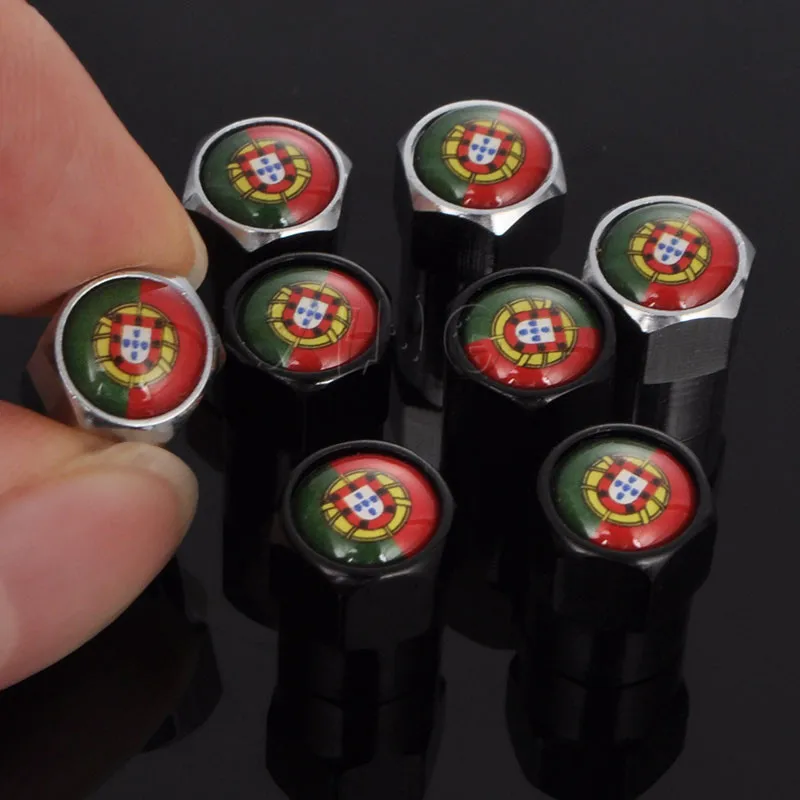 4pcs/set Portugal Car Tire Valve Cap Universal Wheel Valve Stems Caps Tyre Airtight Cover For Mercedes BMW Ford Opel Renault