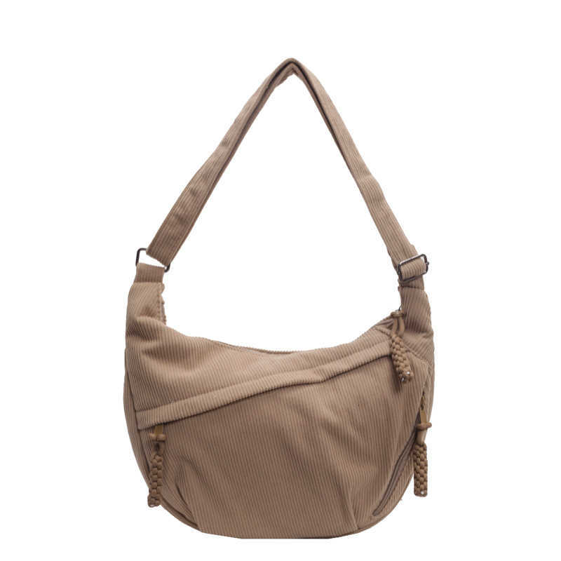 Dumpling Bag Crossbody Bag Large Capacity Commuting Bag 2024 New Corduroy Japanese Casual Versatile Shoulder Bag