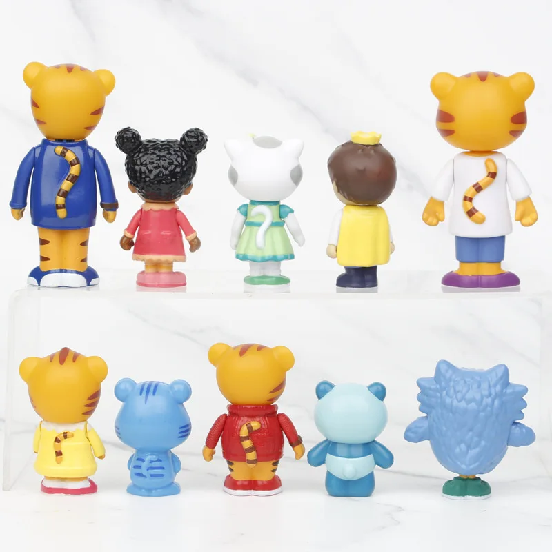 10Pcs/Set Daniel Tiger's Neighborhood Figure Toy Daniel Tiger Katerina Kittycat O the Owl Miss Elaina Prince Model Doll
