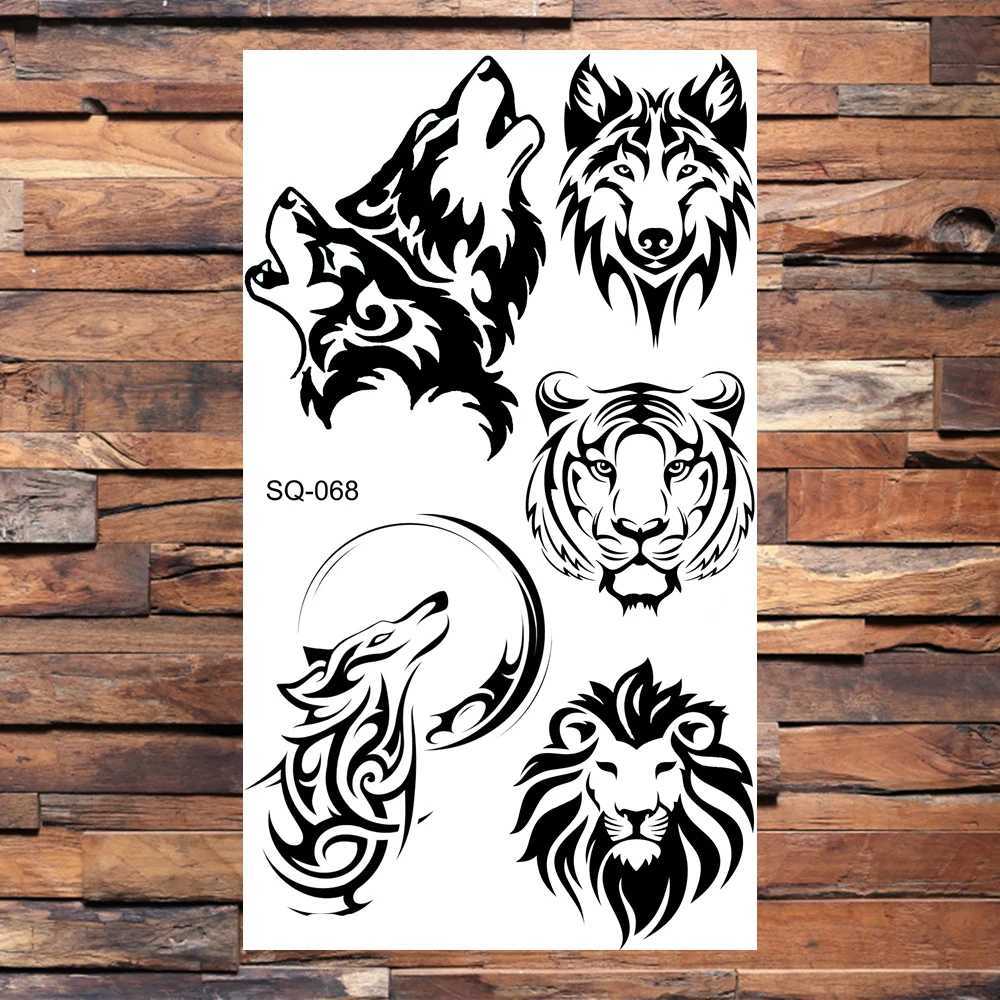 Black Scorpion Adult Temporary Tattoo Real Dragon Wolf Tiger Sting Fake Tattoo Stickers Hand and Leg Tattoo Creative W241109