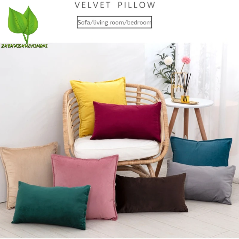 Soft Cushions Cover Super Veet Pillowcase For Sofa Living Room Housse De Coussin 40x40 Decorative Pillows Nordic Home Decor smile