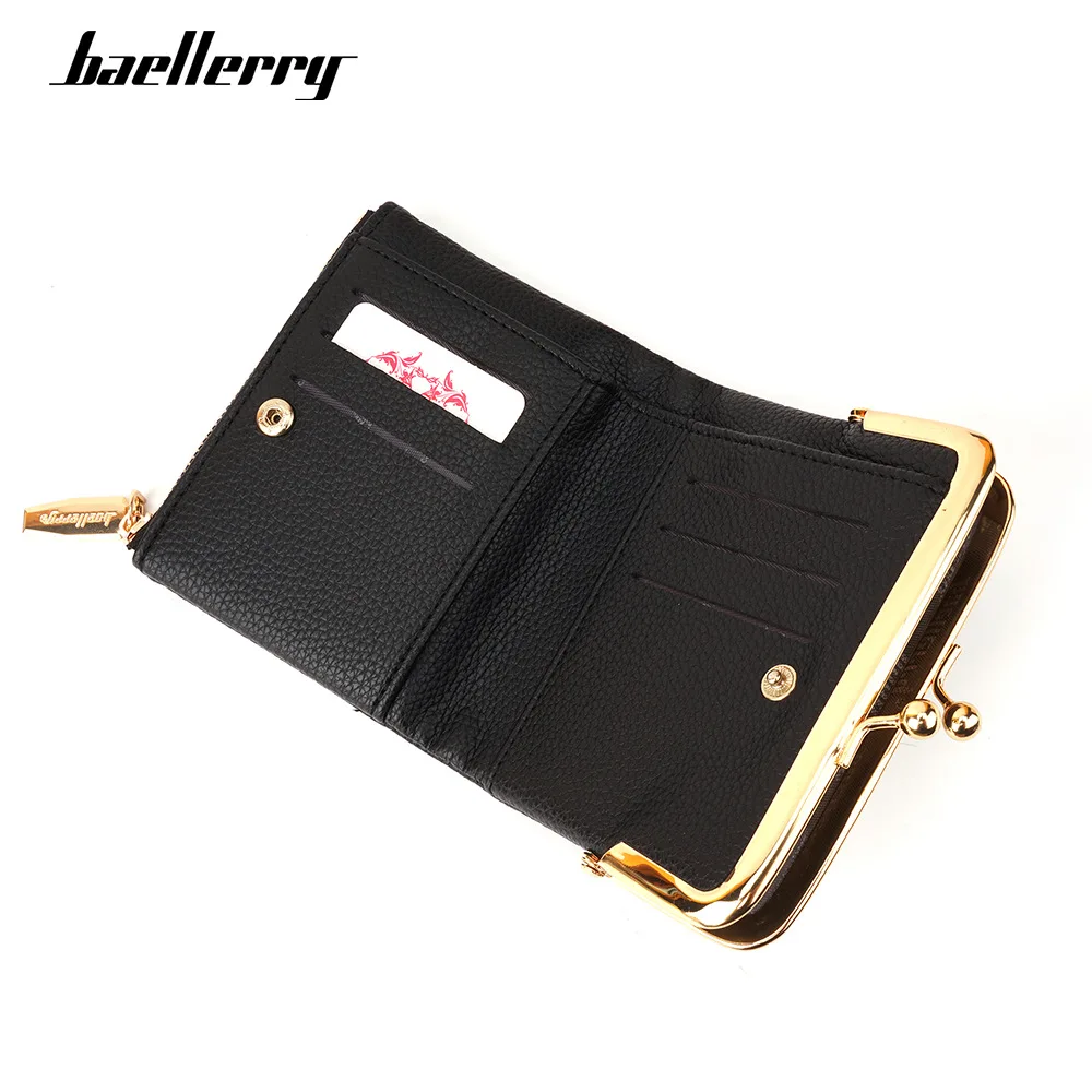 Baellerry New Short Women Wallets Card Holder Zipper Coin Pocket Cute Female Wallet PU Leather Small Card Bag Women's Purses 's smile '