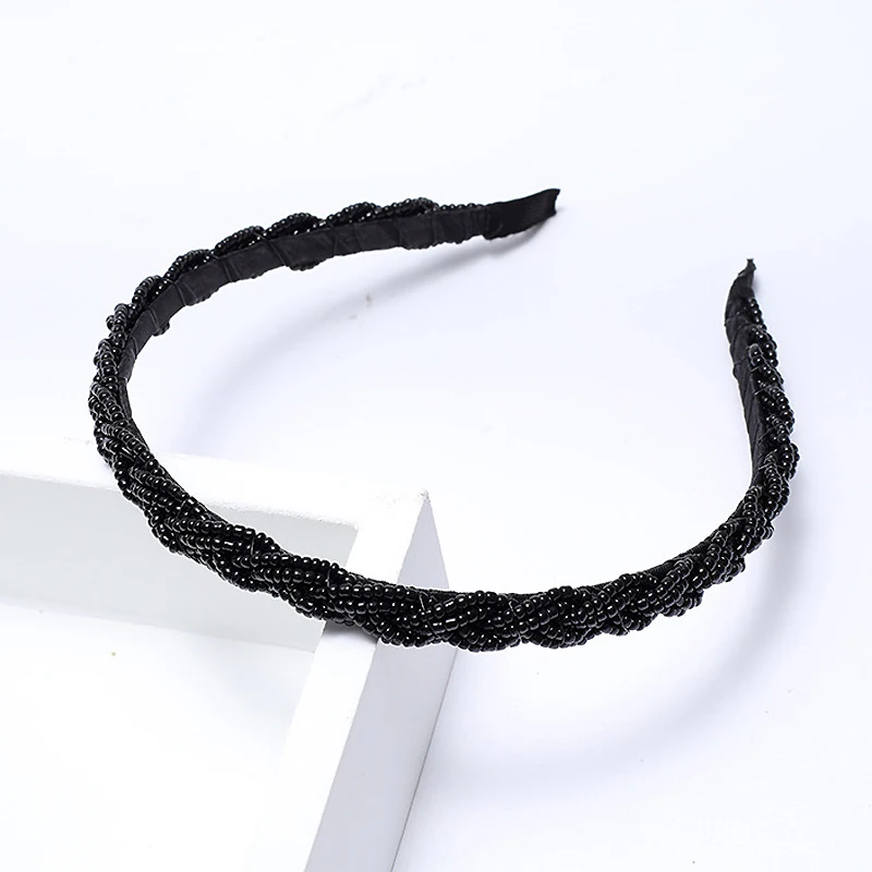 ddmysmile Crystal Beaded Simple Handmade Headbands Braid Hairbands For Women Girls Hair Accessories Smile