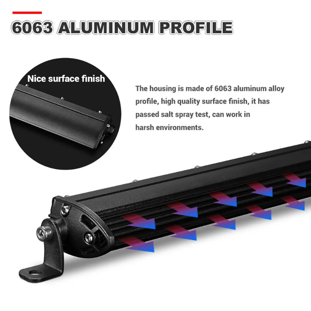 Led Work Light 12v Flood 7" 13" 20" Led Light Bar for Truck Trailer Lights Bar for Offroad Accessories 4x4 Jeep Working Traktor