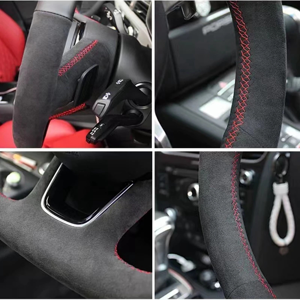 Braid Car Steering Wheel Cover Wrap Anti-Slip Suede For F87 M2 F80 M3 F85 X5 M F86 F33 F82 M4 M5 F12 F13 M6 X6 M F30M Sport b5f2a 5 7192f