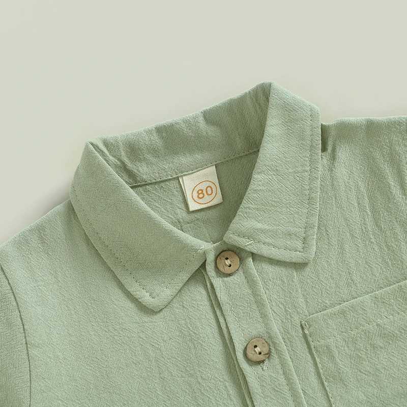 Clothing Sets Kids Boys Casual Outfit Set Cotton Baby Boys Costume Summer Boy Clothing Set Short Sleeve Button Shirt with Elastic Waist Shorts