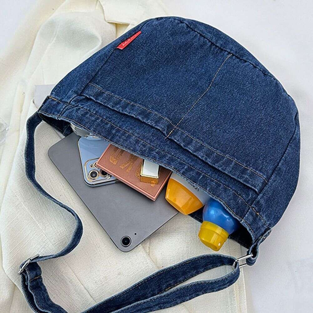 Denim Fabric Crossbody Personality Ultra-large Capacity Vintage Tote Bag Gentlewoman Shoulder Bags Handbags