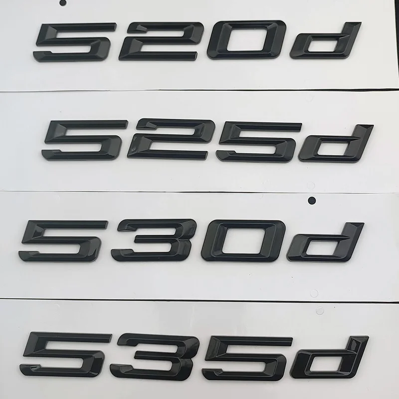 3D ABS Logo 530d 520d 520i 535d 535i 540i 525d 530i Emblem Letters Sticker Car Trunk Badge For BMW E39 F10 E60 F11 Accessories