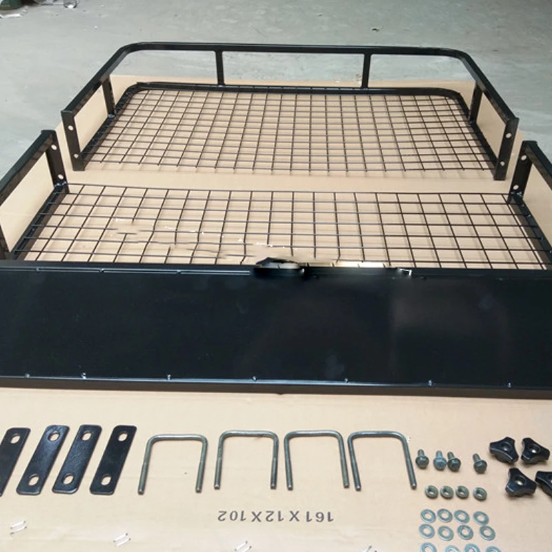 Universal Split Roof Rack With Extensions Car Roof Mounted Black Cargo Basket Rack Luggage Carrier With Wind Fairing