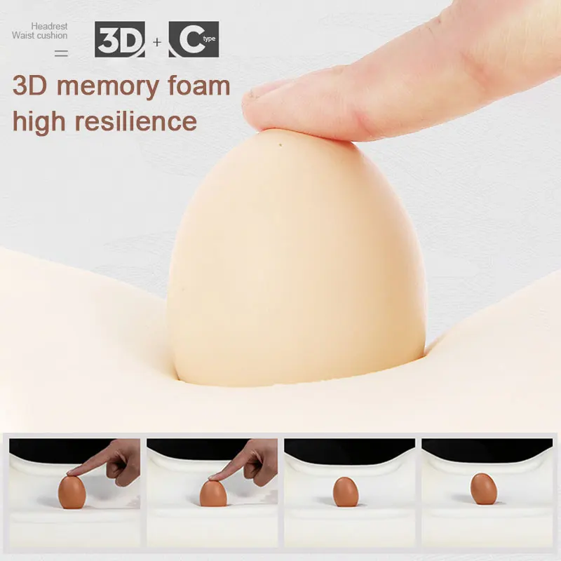 Neck Pillow Car Black PU Leather Auto Headrest Support Rest Pillows for Travelling Car Headrest Neck Support Accessories smile