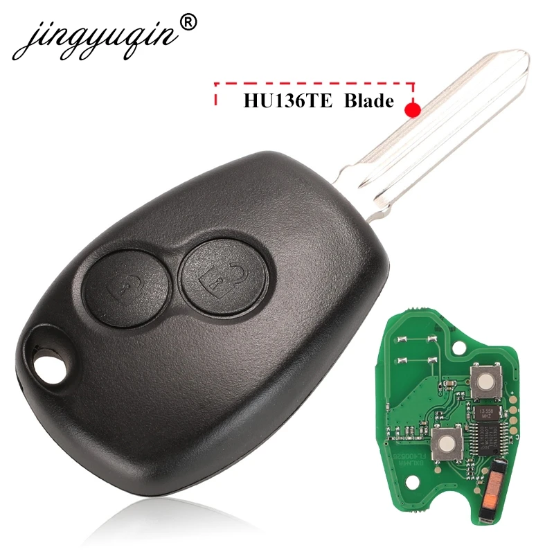 Key jingyuqin 2B Remote For Renault Duster Modus Clio 3 Twingo DACIA Logan Sandero Kangoo 433MHz PCF7946 PCF7947 pcf7952E Chip smile