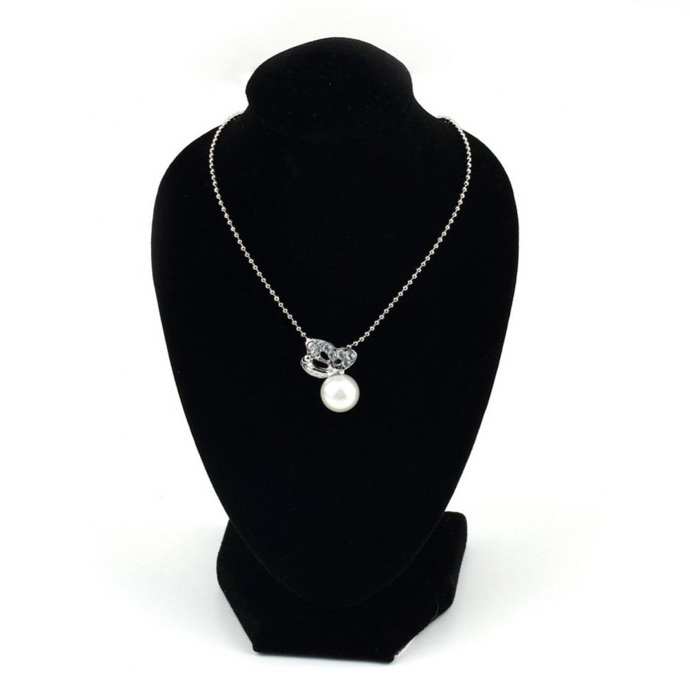 Velvet Mannequin Necklace Display Bust Stand Holder Jewellry Mannequin Bust Rack for Necklaces Pendant Earrings Display Shelf