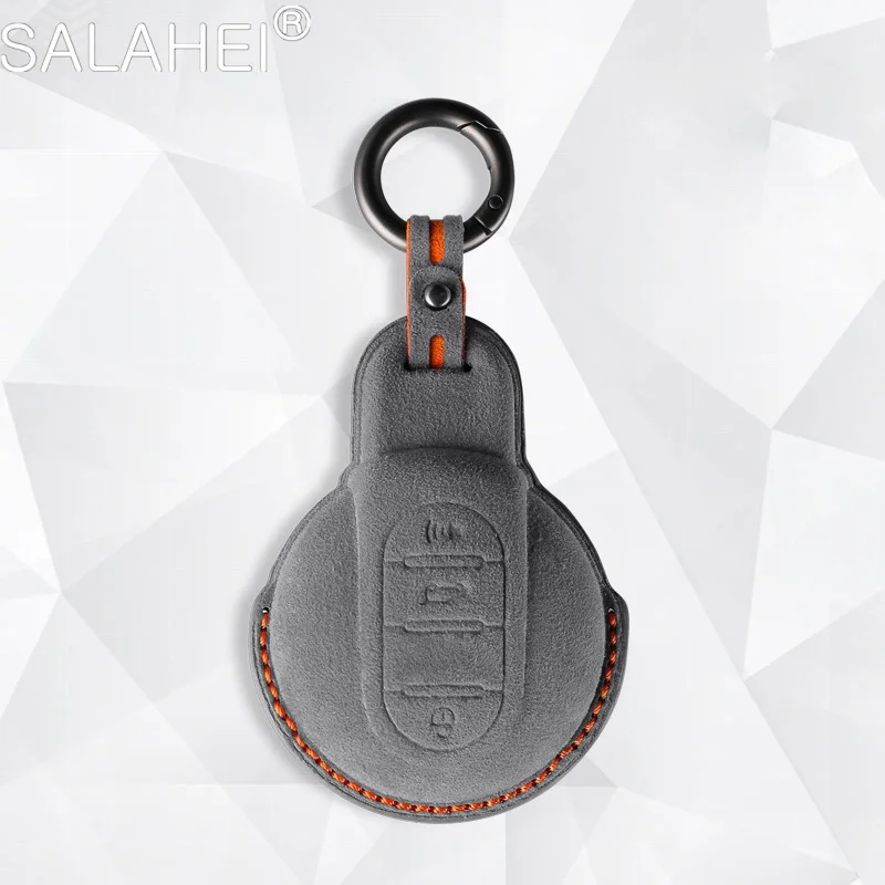 Car Key ddmysmile Case Suede Cover Shell Bag For Mini Cooper R56 ONE JCW F54 F55 F56 F57 F60 R58 R59 Mini Countryman Clubman Accessory Smile