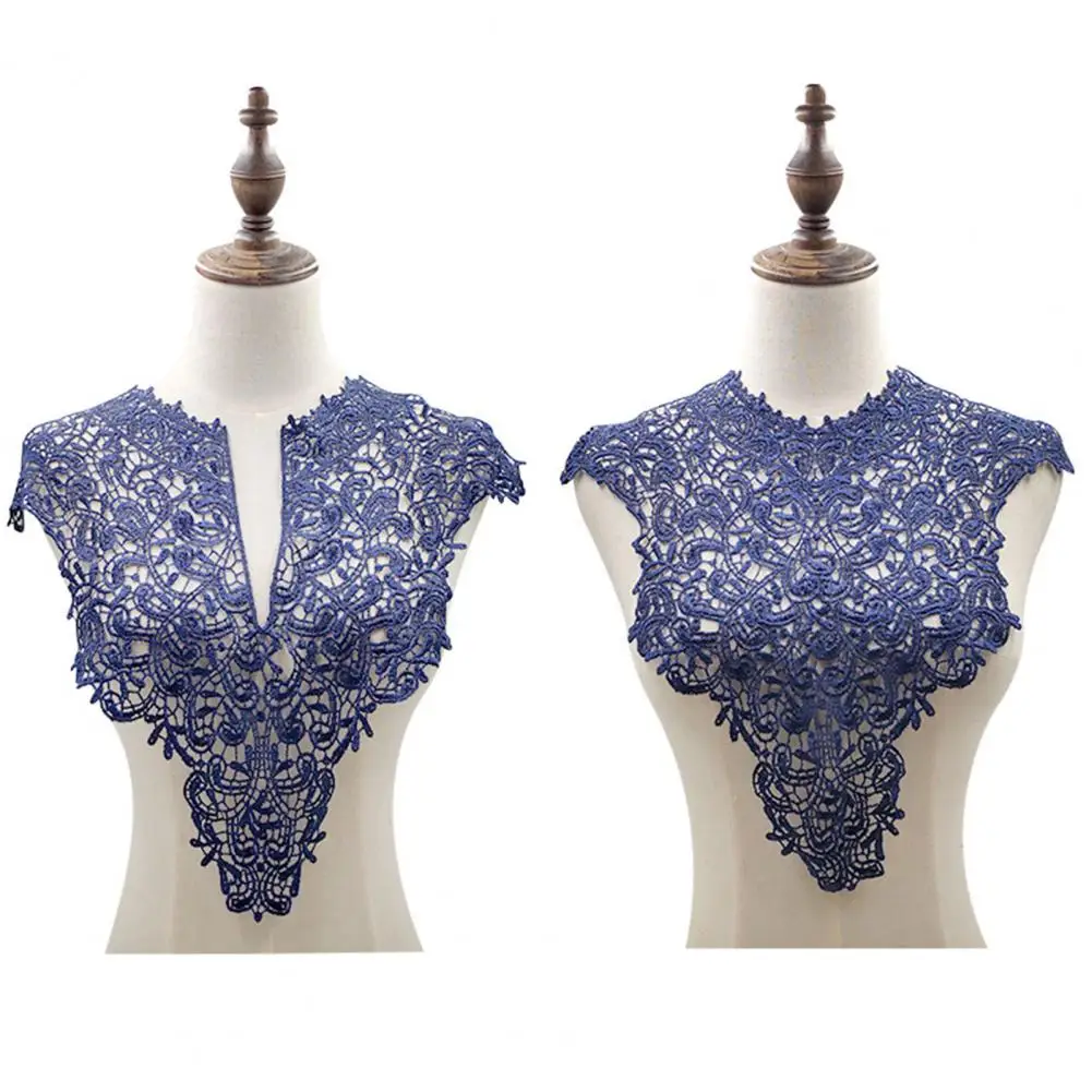 Lace Fake Collar Soft Fabric Embroidered Corsage Big Flowers Lace Applique Detachable 2025 Front/Back Collar Female Lace new Neck Collar