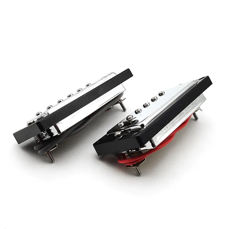 1Pcs LP Humbucker Set Electric Guitar Pickup Neck Bridge Pickup Kit 50mm/52mm with Ring for LP Style Electric Guitar Chrome