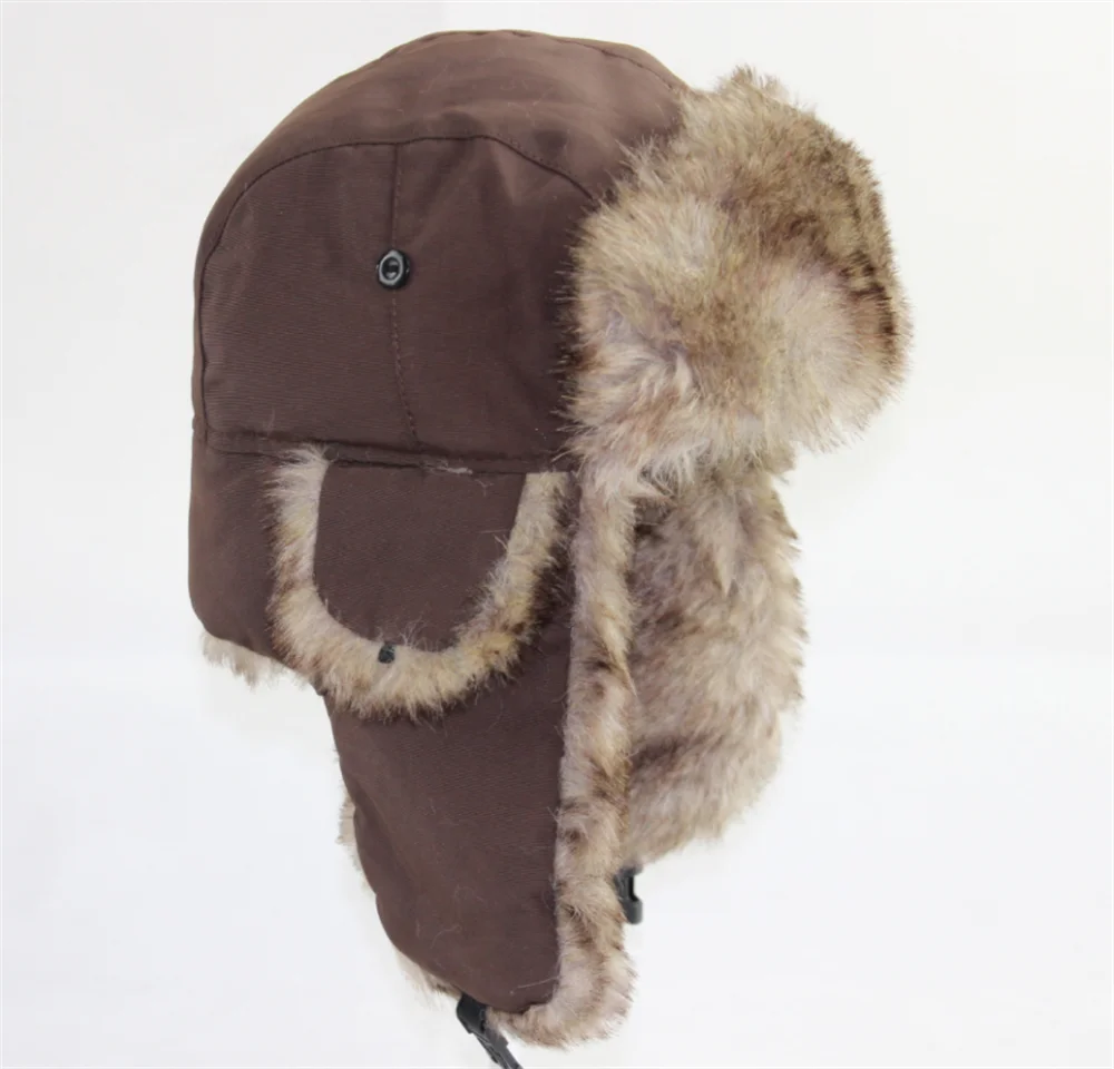2023 Unisex Mens Women Warm Trapper Aviator Trooper Earflap Winter Flaps Ski Hat New Bomber Hats Russian Ski Hat Faux Fur Hats smile