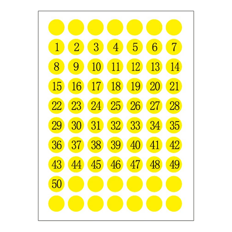 1-50 12PCS/lot Numbered Sticker Sequential Small 1cm Round Circle Number Label Consecutive For Party Gift smile