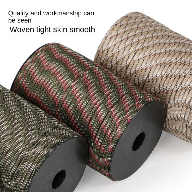 550 Standard 100M Military 9-Core ddmysmile Paracord Rope 4Mm Outdoor Parachute Cord Survival Umbrella Tent Lanyard Strap Clothesline Smile
