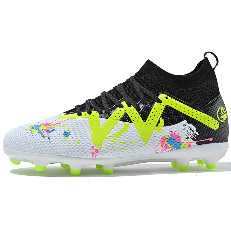 Professional Long Spike Football Boots FG/TF Anti-Slippery Soccer Shoes Kids Grass Training Ankle Cleats Soccer Sneakers