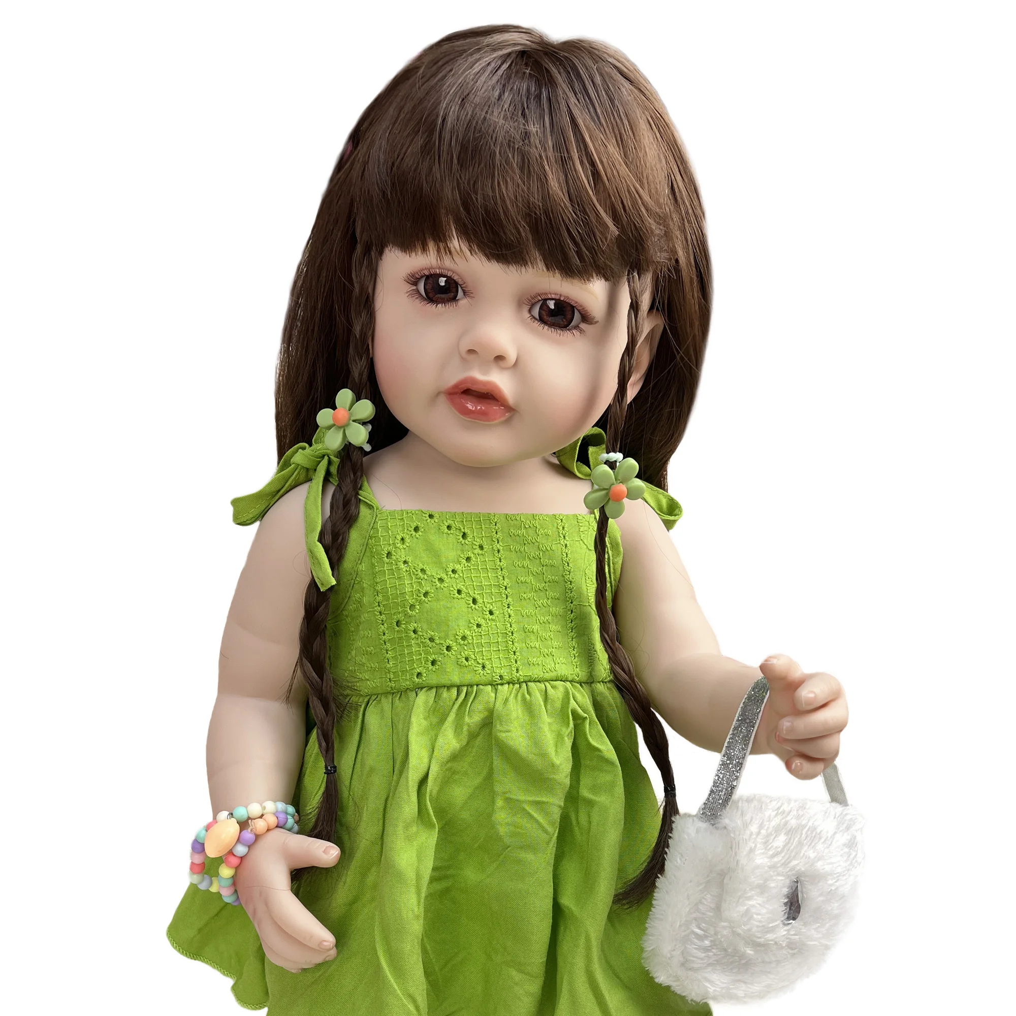 Cuddly Betty Full 55cm Body Soft Silicone Vinyl Bebe Reborn Girl 3D Paint Lifelike Real Reborn Toddler Dolls For Children's Toy smile