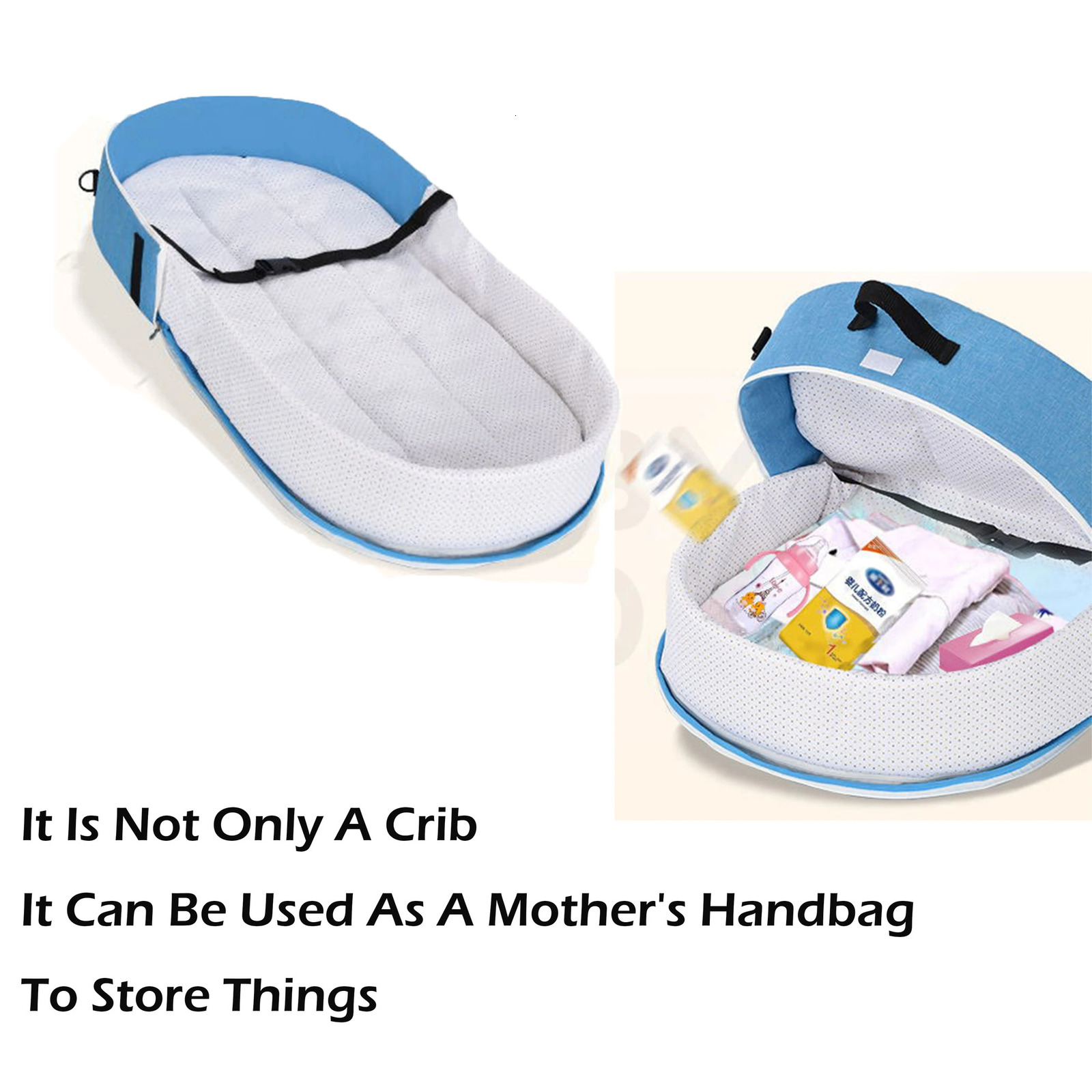 Baby Bed Folding Portable Baby Crib with Net and Awning Baby Nest Portable Baby Bed for Camping Infant Bed Bassinet for Baby 240326