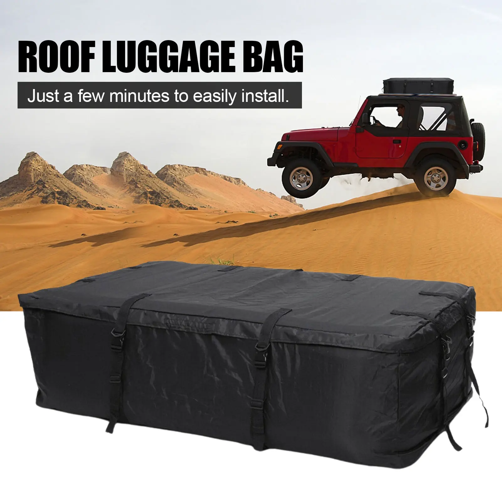 Waterproof Car Roof Luggage Soft Box | Rooftop Cargo Carrier Bag With High Stability For All Vehicles With/Without Rack