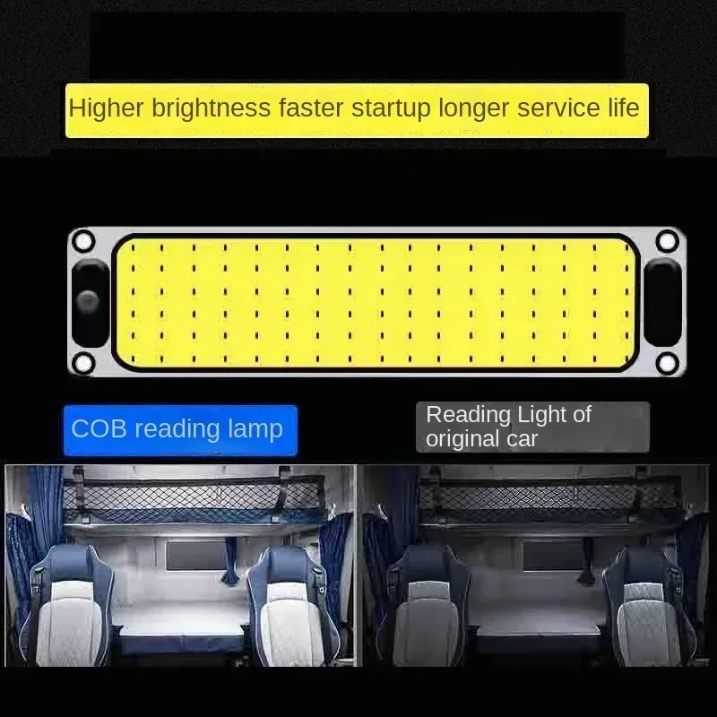 12-24V Car Interior LED Lighting Reading Night Strip Light Interior Light Ceiling Lamp with On Off Switch for Van Lorry Truck smile
