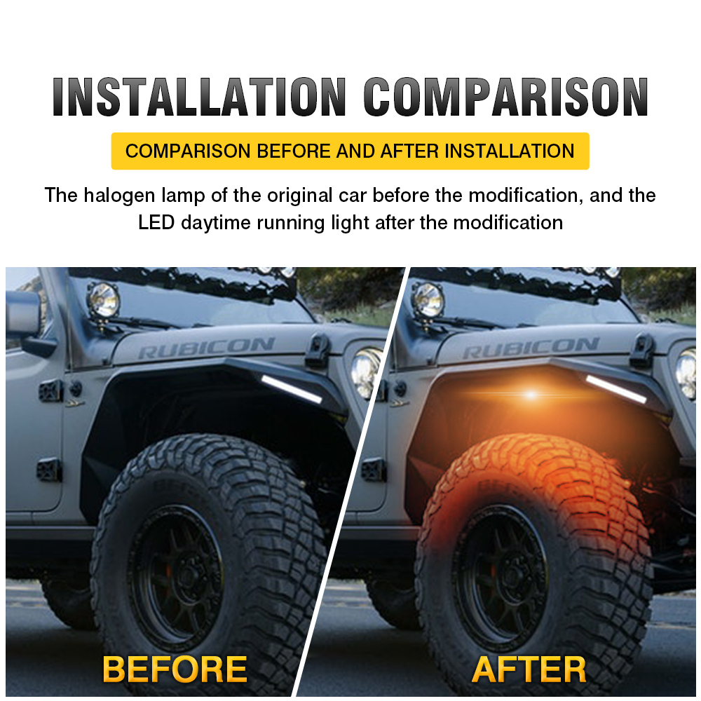 2pcs Front Fender Flare Light For Ford F150 Raptor F150 F250 F350 F450 Trucks Pickup LED Side Marker Lights Amber Mark Light Kit
