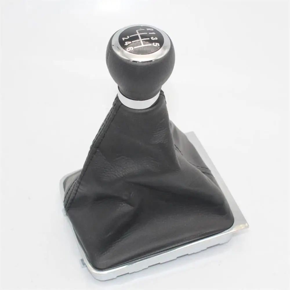 Passat B6 2006 For 2007 2008 2009 2010 Car-Styling 6 Speed Gear Stick Shift Knob With PU Leather Boot smile