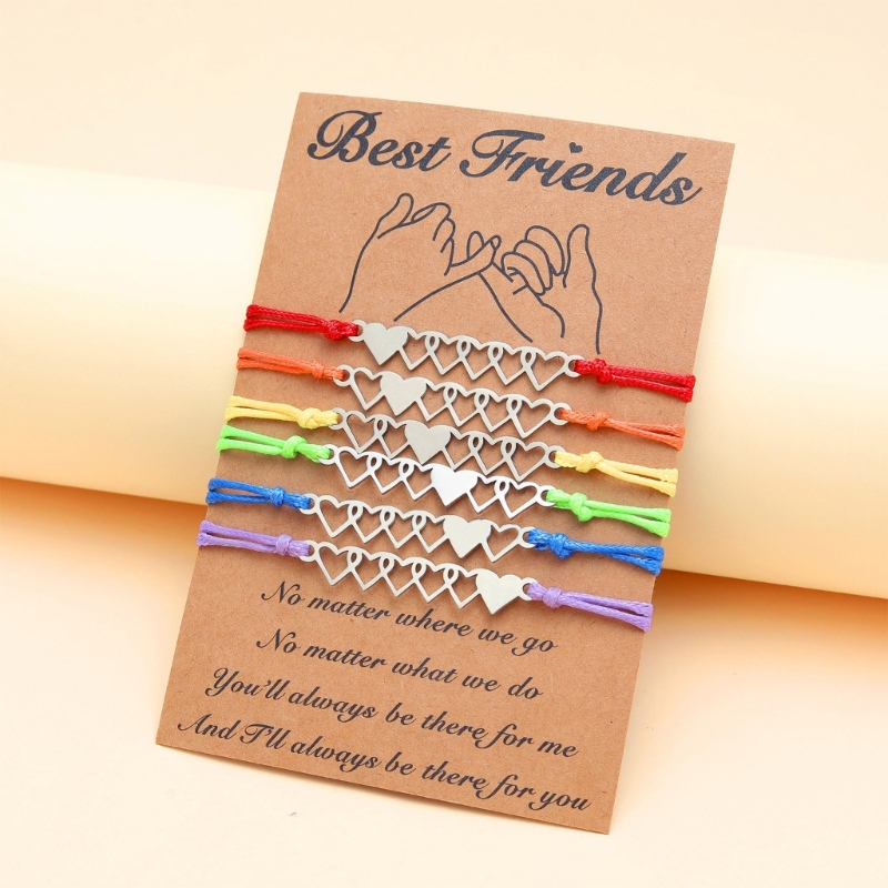 6 Pieces new Set Matching Woven Bracelets for Good Friend Couple Family Women Mens Teen Girls 2025 Friendship Jewelry Gifts Dropship