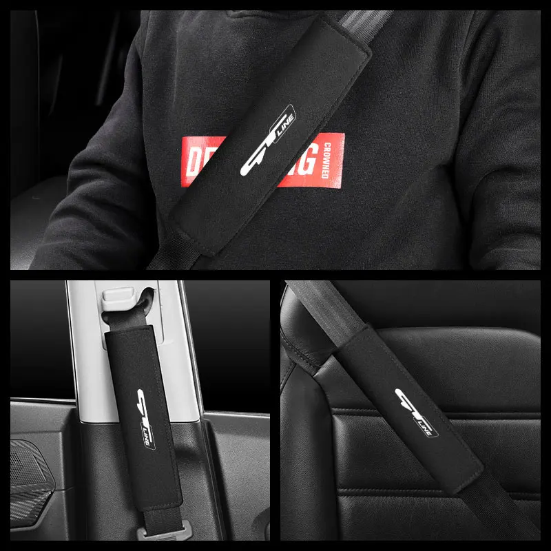 Car Styling Seat Belt Cover Suede Seatbelt Shoulder Strap Protector Pads For KIA GT GTLINE car Accessories