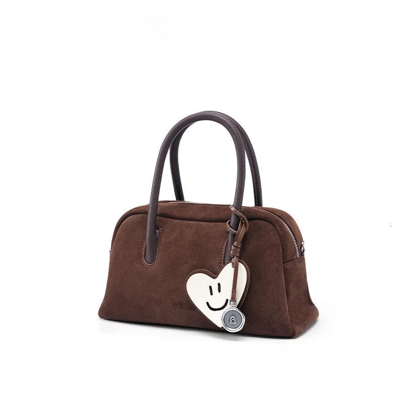 Original Suede 2024 New Handbags Commuter Women's Shoulder Crossbody Boston Handheld Bag Patent Leather Zipper Style Paisley BagVoyage