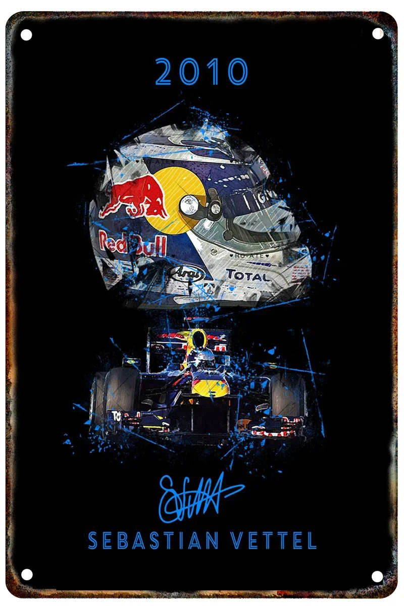 Formula 1 Racing Helmets Metal Poster Decorative Sign Tin Painting Plaque Home Garage Club Man Cave Wall Art Decor Gift