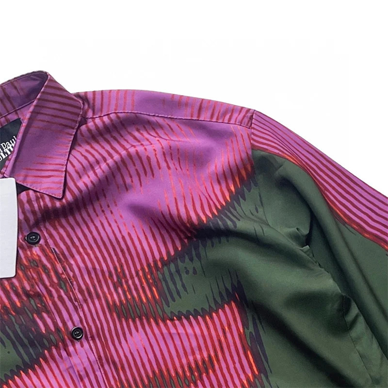 Gradient Color Human Body Image Print Patchwork Shirts for Men and Women Streetwear Baggy Camisas Ropa Hombre Y2k Clothing 240329