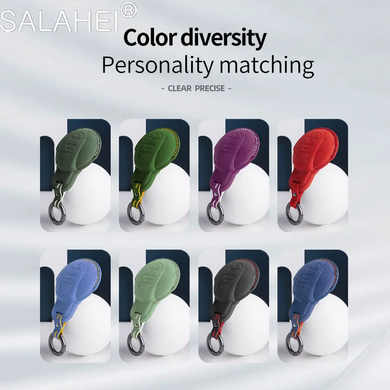 Car Key ddmysmile Case Suede Cover Shell Bag For Mini Cooper R56 ONE JCW F54 F55 F56 F57 F60 R58 R59 Mini Countryman Clubman Accessory Smile